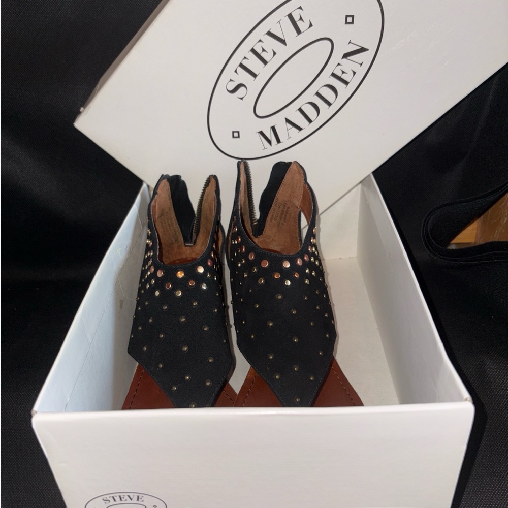 Steve Madden Black Studded Sandals